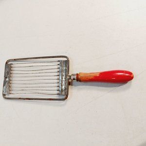 Vtg Tomado Holland Cheese Tomato Slicer Red Wooden Handle